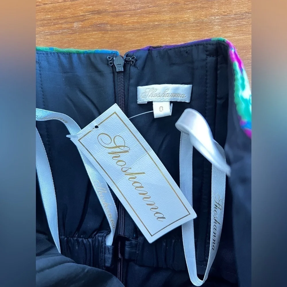 Shoshanna jewel tone strapless Mini dress silk fit and flare sz 0 cocktail party - Picture 10 of 15